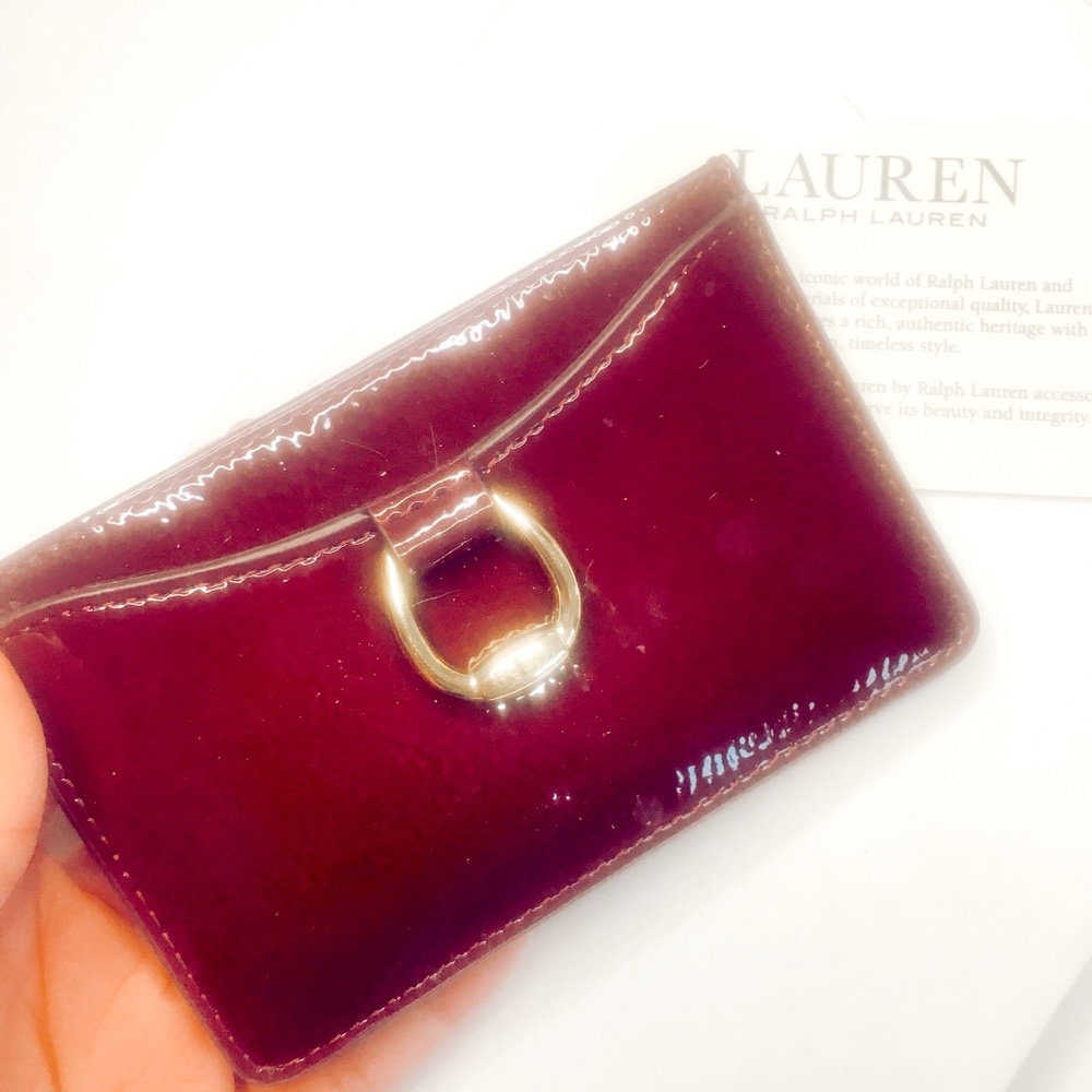 Authentic Maroon Ralph Lauren Card Holder